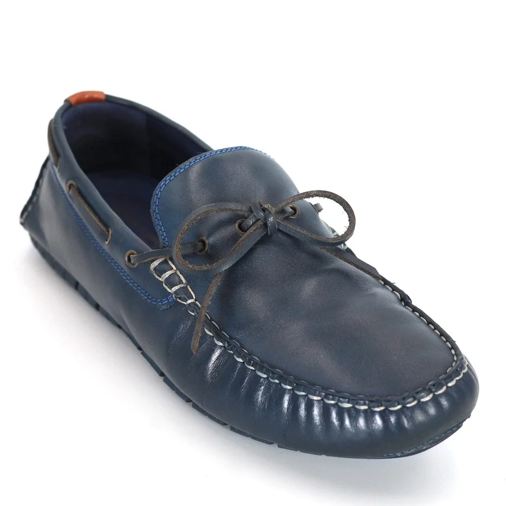 Cole Haan Zerogrand Loafers Mens 10.5 Navy Blue Leather Driving Shoes Casual